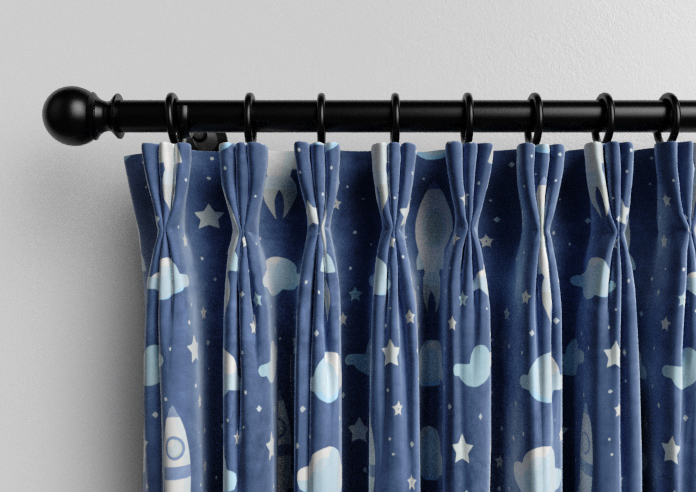 Blast Off, Celestial Blue - Made to Measure Curtains - Image 11